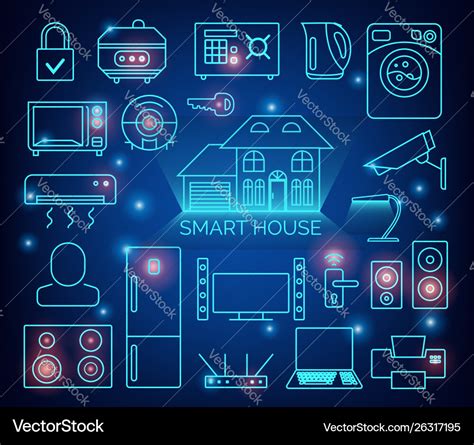 Smart home automation background connected Vector Image