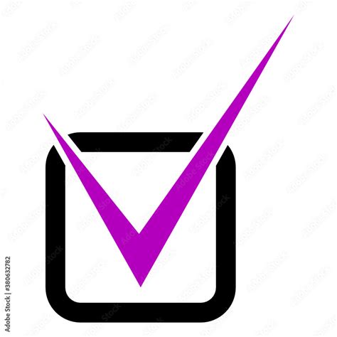 Purple check mark vector icon Stock Vector | Adobe Stock