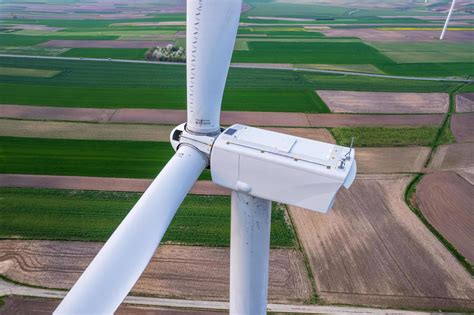 Aerial view of wind turbine 7517477 Stock Photo at Vecteezy