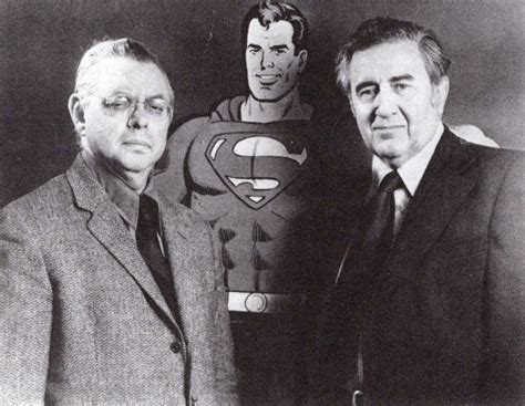 Joe Shuster and Jerry Siegal,creators of Superman. The illustration of Superman is by artist ...