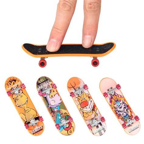 4pcs Alloy Stand Mini Finger Boards Finger Skateboard Skate Trucks Fingerboard Novelty Kids Toys ...