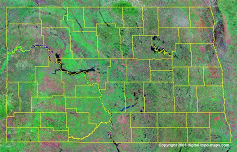 North Dakota Map and North Dakota Satellite Images