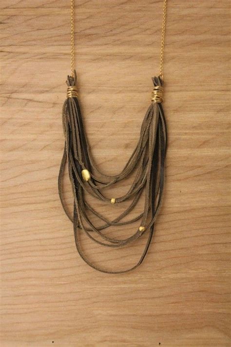 need to make this! | Leather jewelry, Leather necklace, Leather jewels