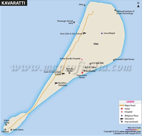 Vector Illustration Map Kavaratti Island Lakshadweep Stock, 52% OFF