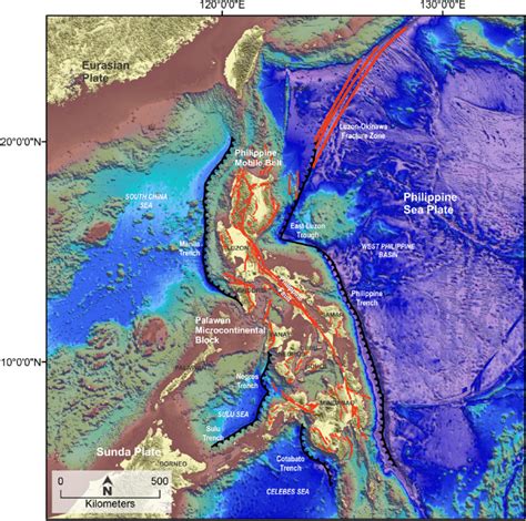 Regional tectonic setting of the Philippines (data from openly sourced... | Download Scientific ...