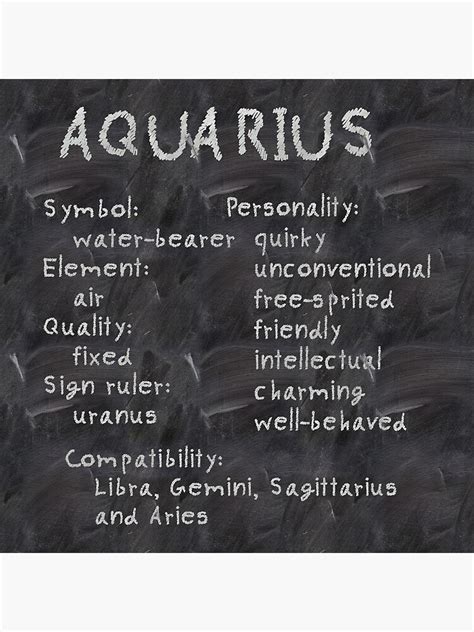 "Aquarius traits" Poster for Sale by adiosmillet | Redbubble