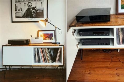 Record player stand from IKEA BESTÅ and pallet wood - IKEA Hackers