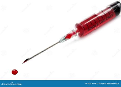 Syringe And Needle Filled With Blood Royalty Free Stock Photos - Image: 18910178