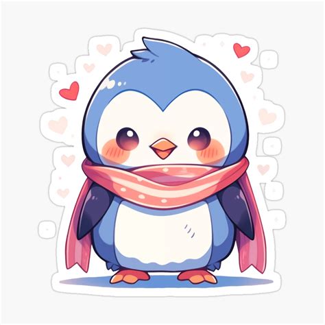 Cute Kawaii Happy Penguin in Love by CozyKawaiiArt | Redbubble in 2024 ...