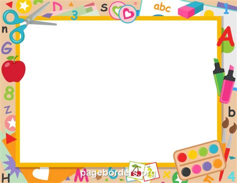 Transparent Cartoon Frame Clipart School Background Border | Images and ...