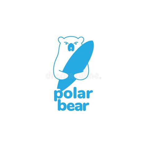 Polar Bear with Surfboard Logo Design Stock Vector - Illustration of ...