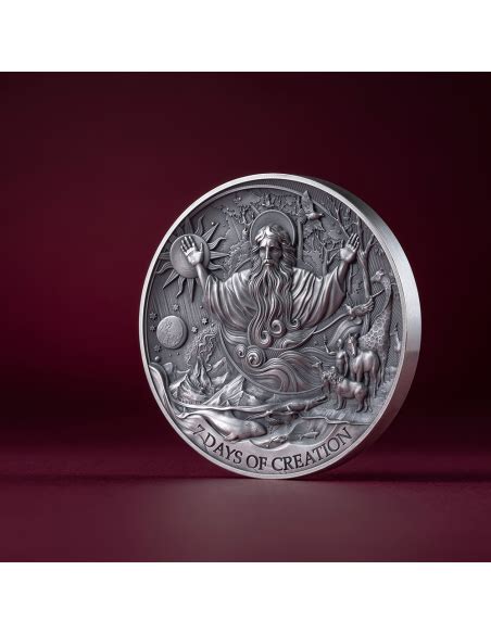 THE SEVEN DAYS OF CREATION Bible Stories 2 Oz Silver Coin 2000 Francs ...