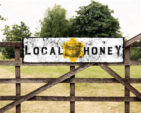 Local Honey Sign Local Farm Honey Vintage Farmhouse Wall | Etsy