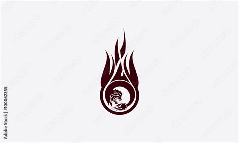 fire dragon vector flat logo Stock Vector | Adobe Stock