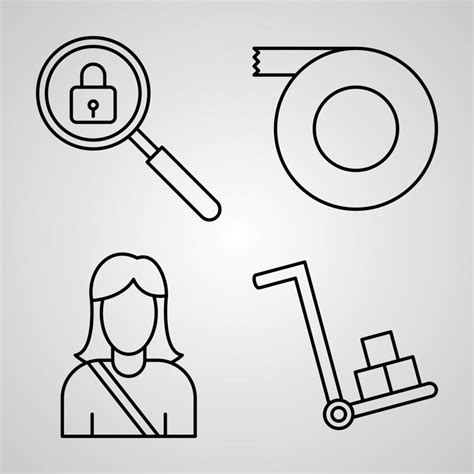 Collection of Post Office Symbols in Outline Style 3364389 Vector Art at Vecteezy