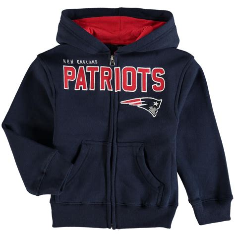 New England Patriots Toddler Navy Fan Gear Stated Full-Zip Hoodie