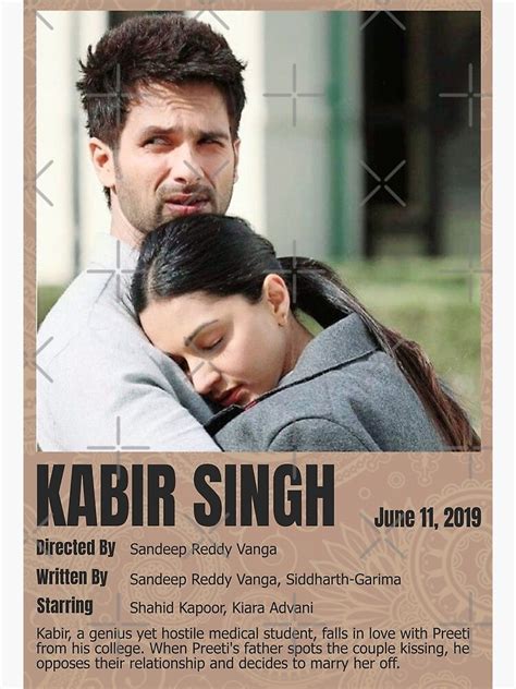 "Bollywood Movie Kabir Singh, Kiara Advani,Shahid Kapoor" Poster by PardesiGuy | Redbubble