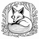 Cozy den fox coloring Page Lulu Pages sketch template
