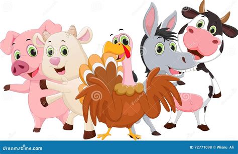 Illustration of Farm Animals Cartoon Stock Vector - Illustration of ...