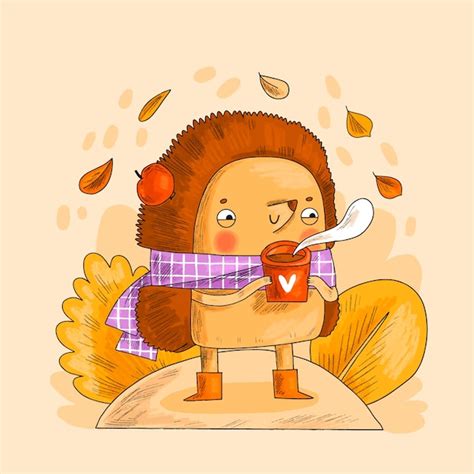 Free Vector | Hand drawn fall cartoon character illustration