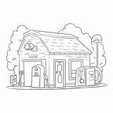 Gas Station Coloring Page At Getcoloringscom Free Sketch sketch template