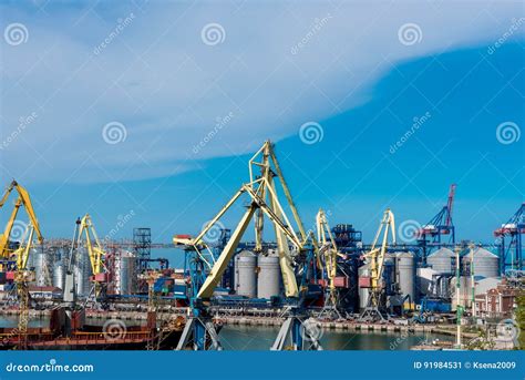 Sea Port of Odessa Black Sea Ukraine. Stock Image - Image of blue, mooring: 91984531