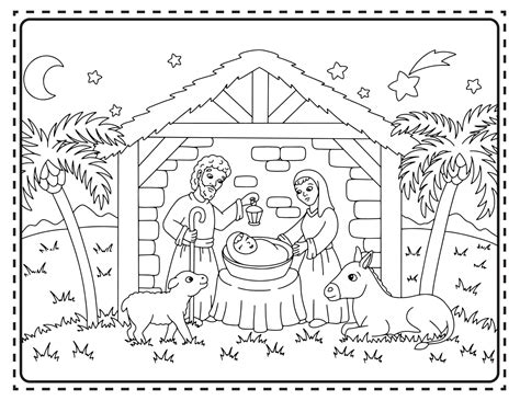 Manger Scene Coloring Pages