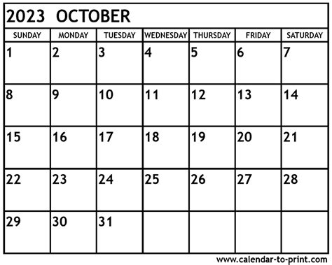 october 2023 calendar printable pdf template - printable calendar ...