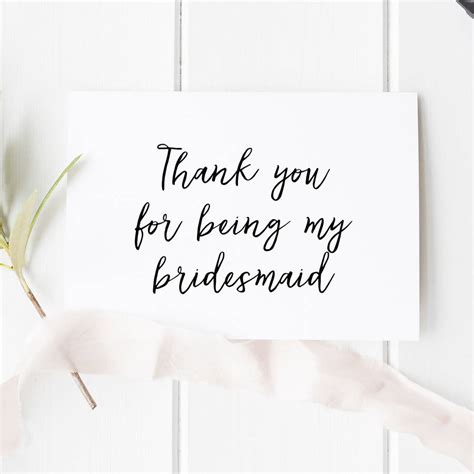 Bridesmaid Thank You Card Template