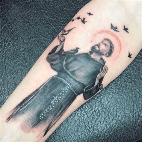 Tattoo uploaded by Reds Tattoo Parlour • St. Francis #religious #stfrancis #blackandgrey • Tattoodo