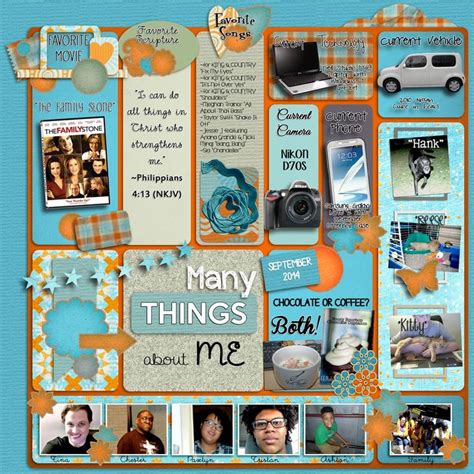 All About Me - Many Things About Me, September 2014 Edition layout by Tina Shaw | Pixel Scrapper ...