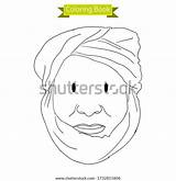 Coloring Book Man Using Turban Stock Vector Royalty Free 1732815806  sketch template