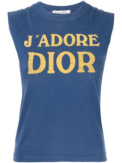 Pre-owned Dior J'adore Sleeveless T-shirt In 蓝色 | ModeSens | Sleeveless ...