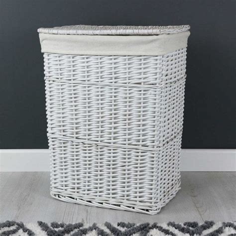 White Wicker Lightweight Laundry Basket - The Basket Company