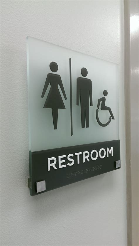 ADA compliant restroom sign | Restroom sign, Wayfinding, Wayfinding signs