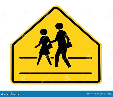 Road Sign - School Crossing with Lines Stock Photo - Image of cross ...