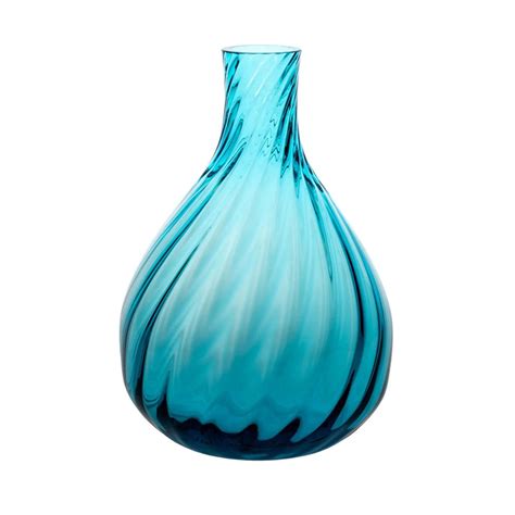 Vista Alegre Glass Color Drop 6.5" Bud Vase Blue