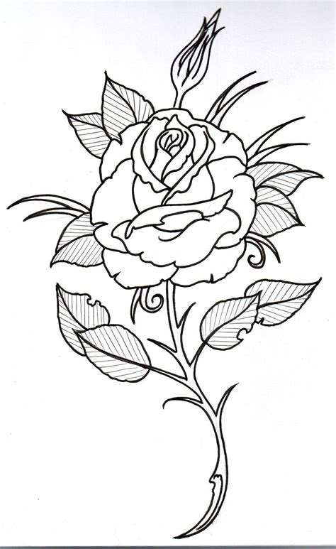 Rose Outline 3 by vikingtattoo | Rose outline, Rose tattoo design ...