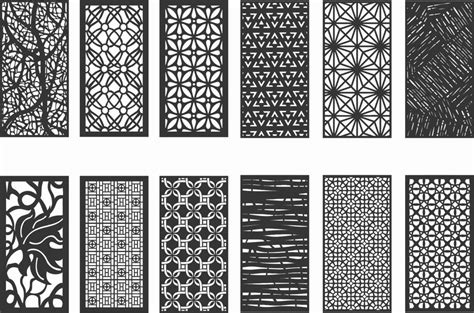 Cnc 12 Geometric Pattern Panel Templates dxf eps ai svg | Etsy