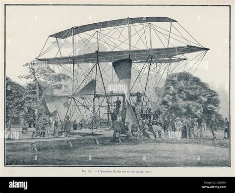 Hiram Maxim's first flying machine - a monster which became less ungainly in subsequent models ...