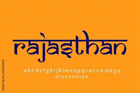 Indian state rajasthan text design. Indian style Latin font design, Devanagari inspired alphabet ...