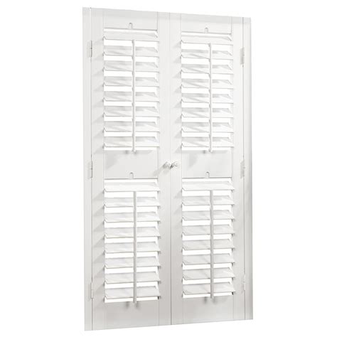 Shop allen + roth 35-in-37-in W x 60-in L Plantation White Faux Wood Interior Shutter at Lowes.com