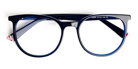 Round Designer Glasses for Men in Blue - TOFT 5 - Specscart.®