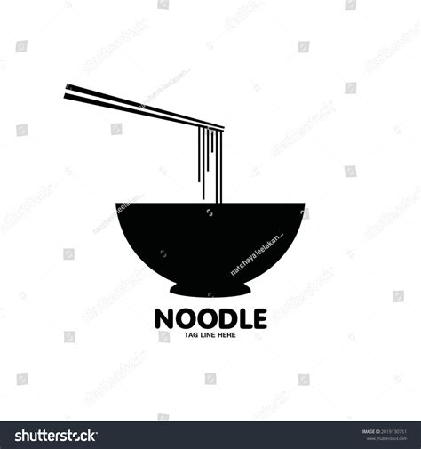 Red Bowl Noodles Logo Ramen Noodles Stock Vector (Royalty Free) 2019130751