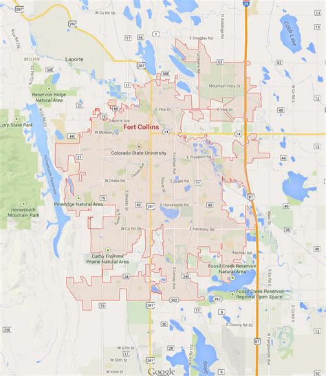 Fort Collins, Colorado Map