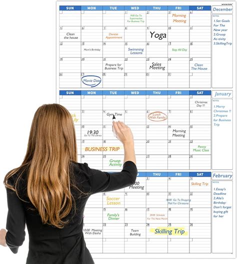 Amazon.com: Large Dry Erase Calendar for Wall - Undated 3-Month Wall Calendar, 28" x 40", Dry ...