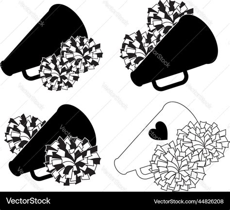 Set of pom poms cheerleading icon Royalty Free Vector Image