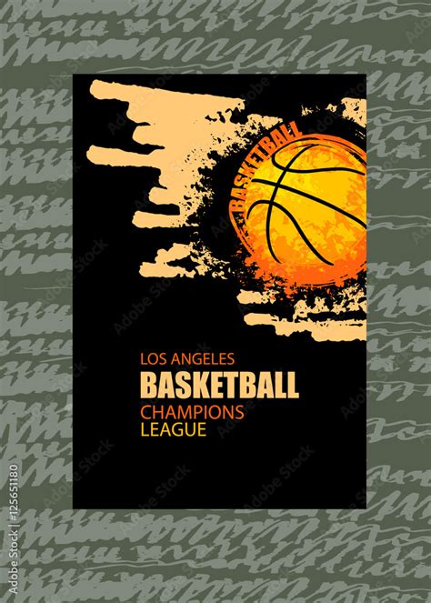 Design a poster, banner, cover for basketball. Template for sports ...