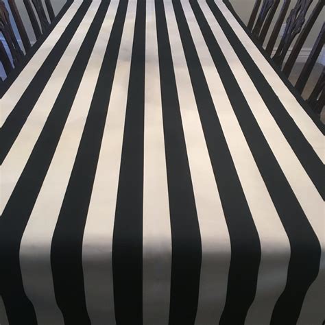 Black and White Striped Tablecloth