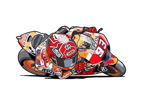 Marc Marquez 93 MotoGP Cartoon Racer Motorcycle Sticker Decal | Etsy in 2020 | Motogp, Marc ...